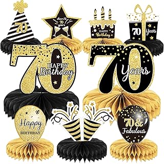 9 Pieces 70th Birthday Decoration 70 th Birthday Centerpieces for Tables...