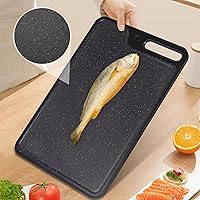 Vista 7 de Tablas de cortar para cocina, juego de 2 tablas de cortar grandes, tabla de cortar antideslizante con ranura para caspa y jugo, tablas de cortar