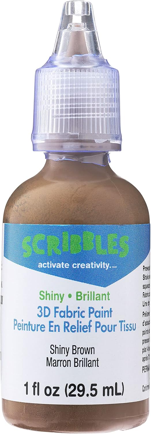 Scribbles Shiny 3D Fabric Paint, 12 Pack