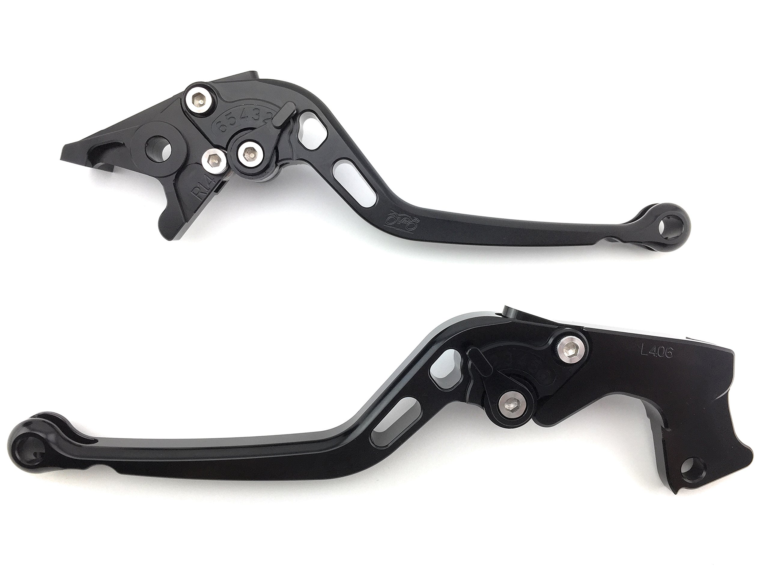 avdb-moto Paire de leviers longs compatible avec Burgman 650 2005-2018 (Noir/Noir)