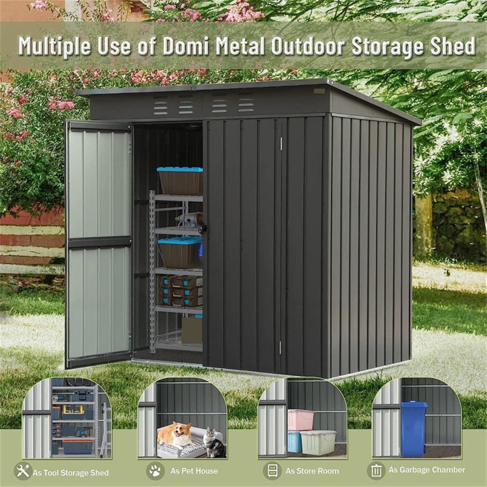 Amazon.co.jp: 物置小屋 傾斜屋根付き収納小屋亜鉛メッキ鋼フレーム Amazon.co.jp: 物置小屋 傾斜屋根付き収納小屋亜鉛メッキ鋼フレーム