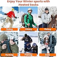 Vista 9 de Calcetines térmicos térmicos de invierno eléctricos recargables de invierno con 3 ajustes de calefacción para hombres y mujeres