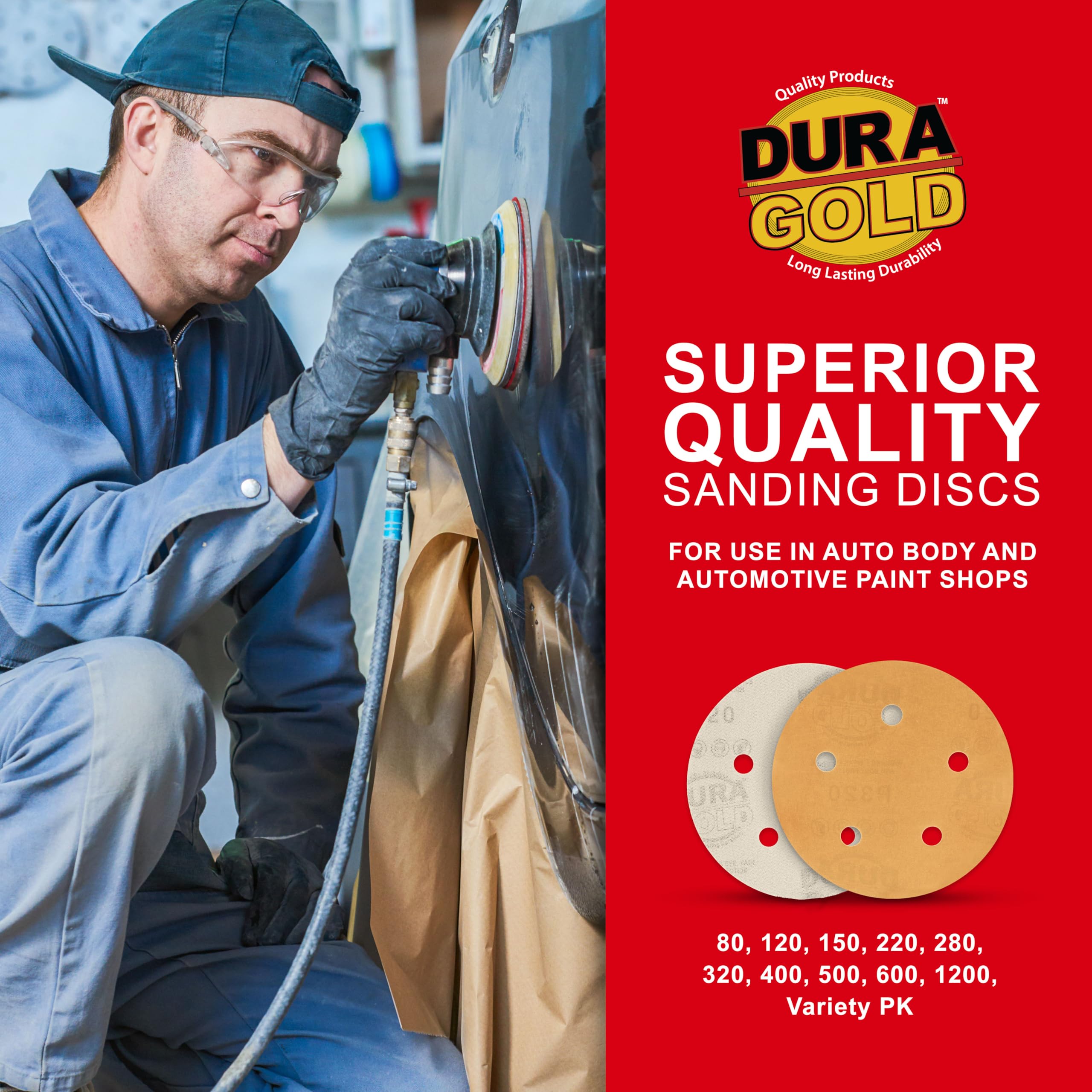 Dura-Gold 5" Sanding Discs - Box of 50 -5