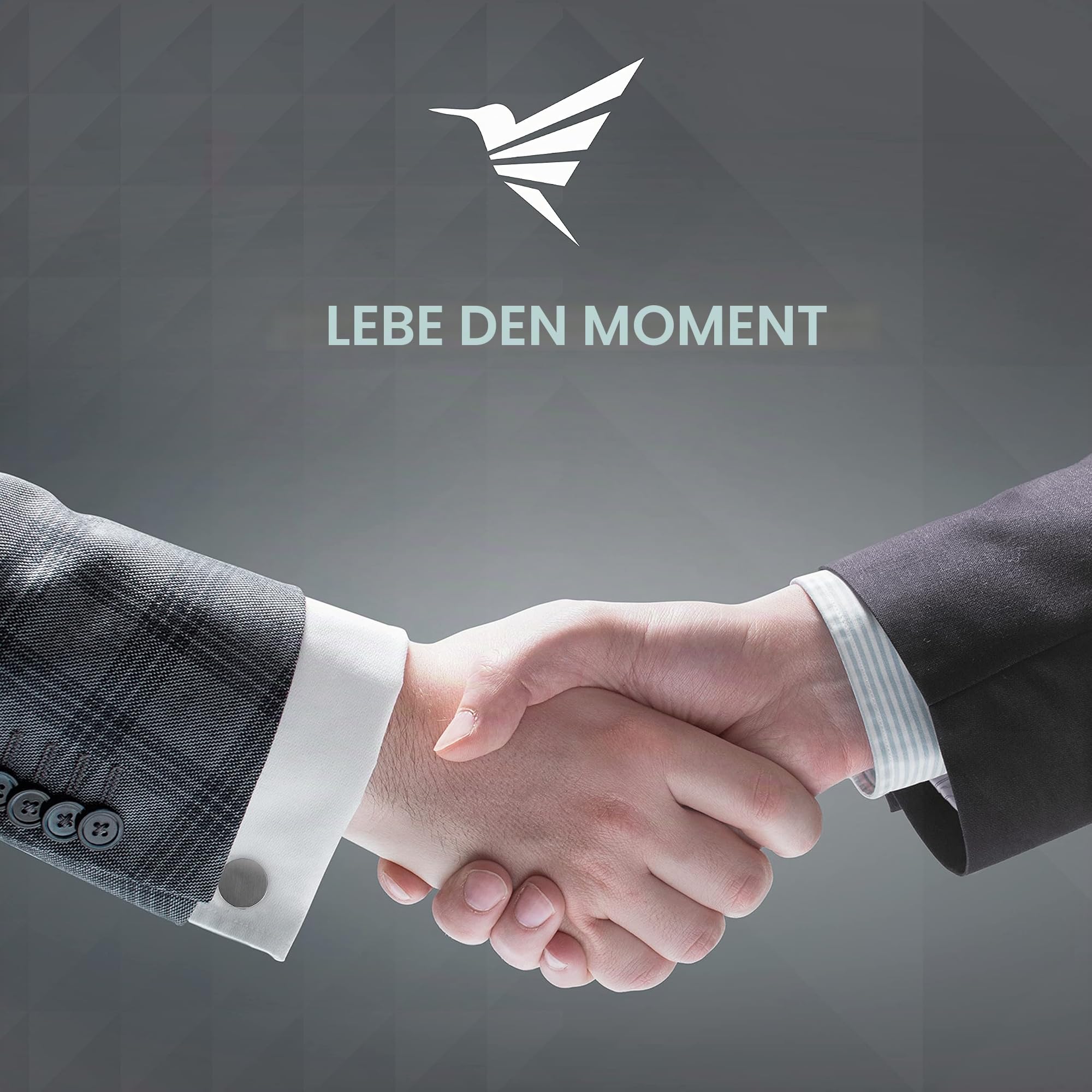 Colibri Maine Manschettenknöpfe für Herren – aus gebürstetem Stahl mit geradliniger Seitenverzierung – Designer-Manschettenknöpfe mit drehbarem Walschwanzverschluss – Geschenkbox