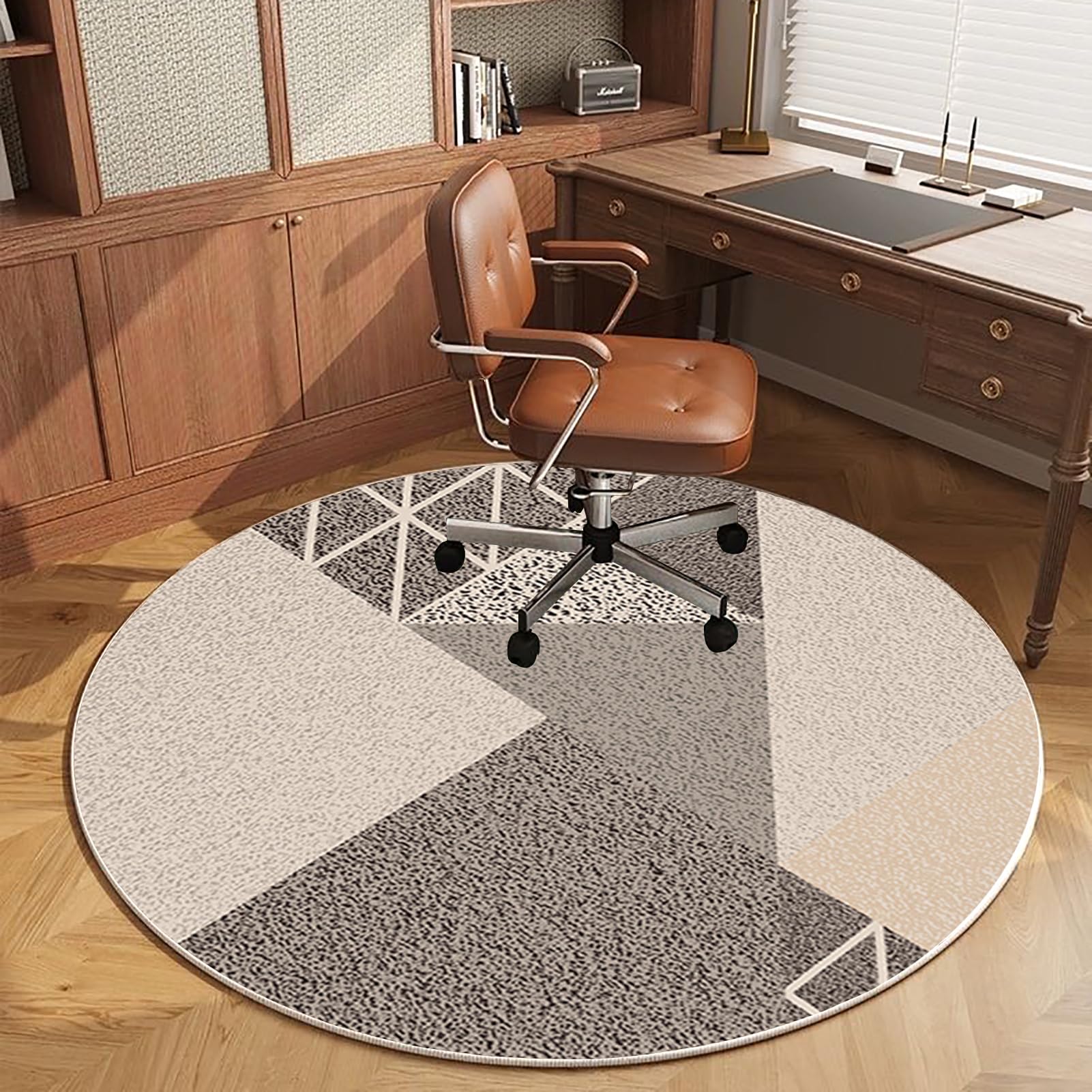 Tapis de Protection pour Les Sols, Tapis Chaise de Bureau, Tapis de Sol Bureau Tissu, Tapis de Chaise Polyvalent pour la Maison, Tapis de Protection en Carrelage, Tapis Ronde 90 cm