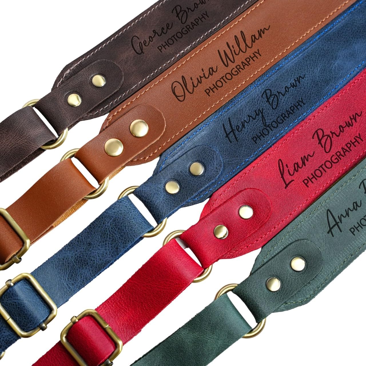 Custom Leather Camera Strap – Personalized DSLR & Mirrorless Neck Strap – 22 Color Options in Vegan or Genuine Leather – Engraved Gift for Photographers – Unisex, Adjustable & Comfort-Fit