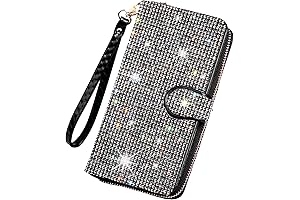 Bling Rhinestone Women's Large Capacity Sparkly Wallet Wristlet Clutch
