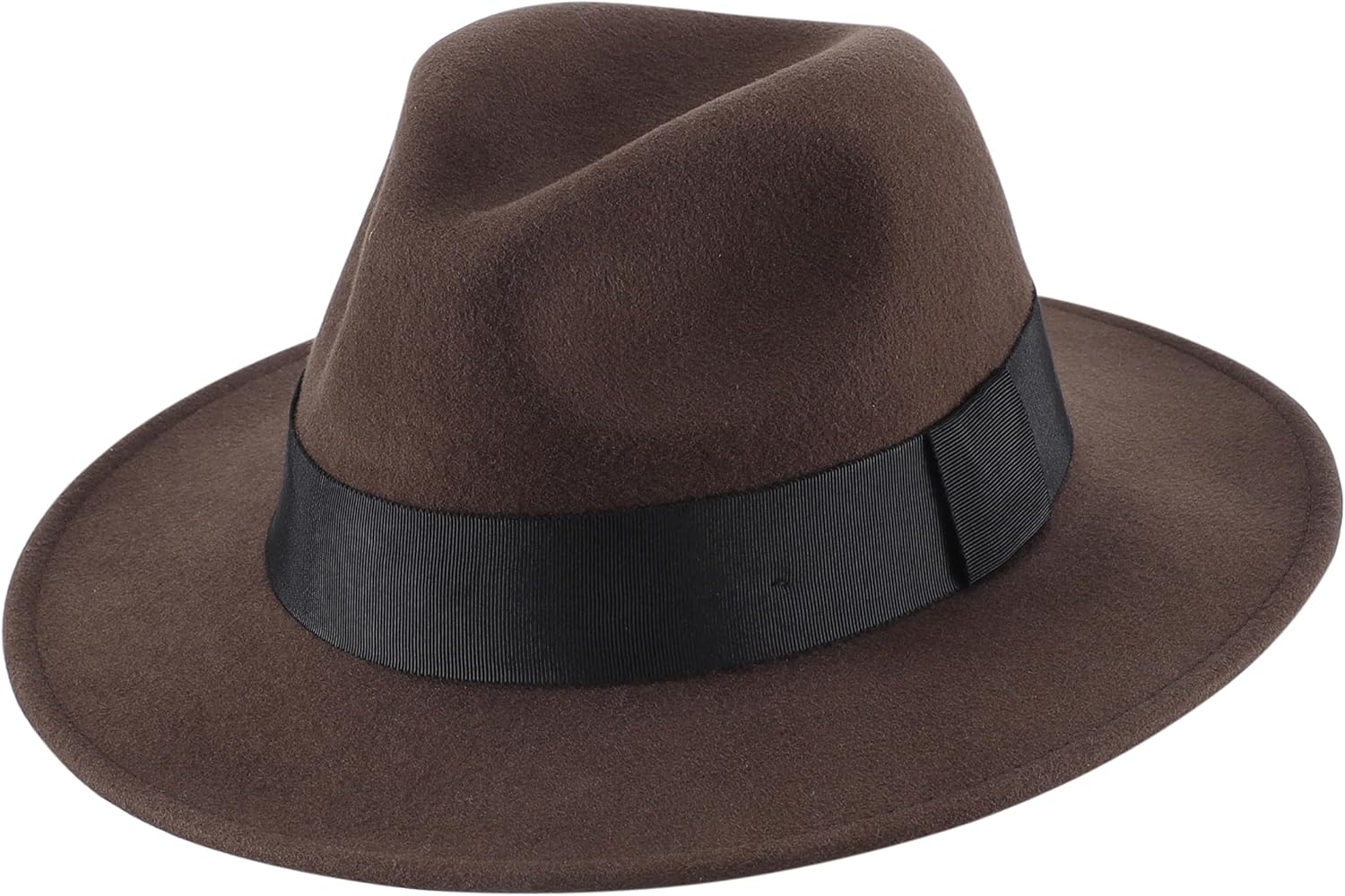 Home Prefer Mens Wool Fedora Hat with Band Classic Wide Brim Fedora Hat for Men Women Panama Dress Hat