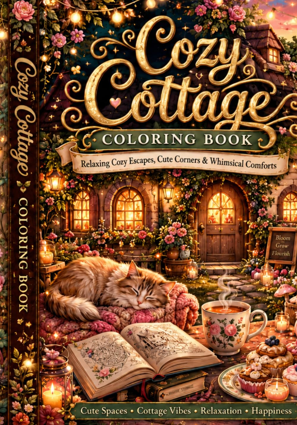 The Cozy Cottage Coloring Book: A Relaxing Adult Coloring Book Filled with Cozy Café Moments