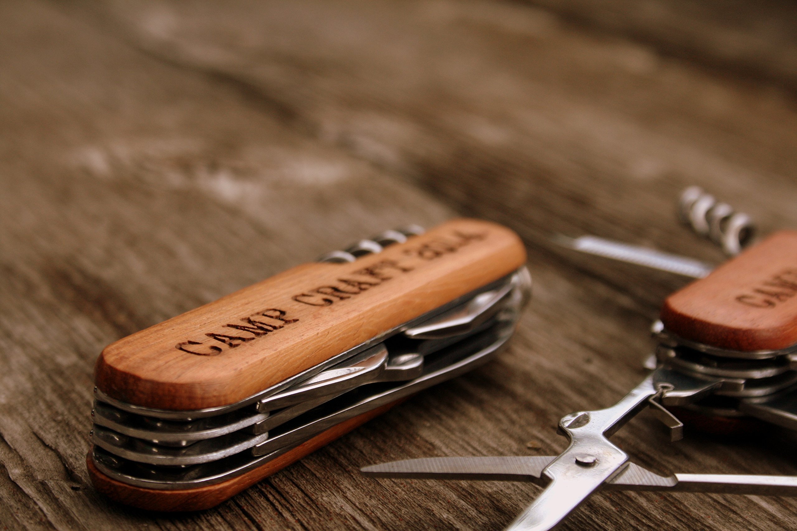 Personalized Wooden Pocketknife with Tools