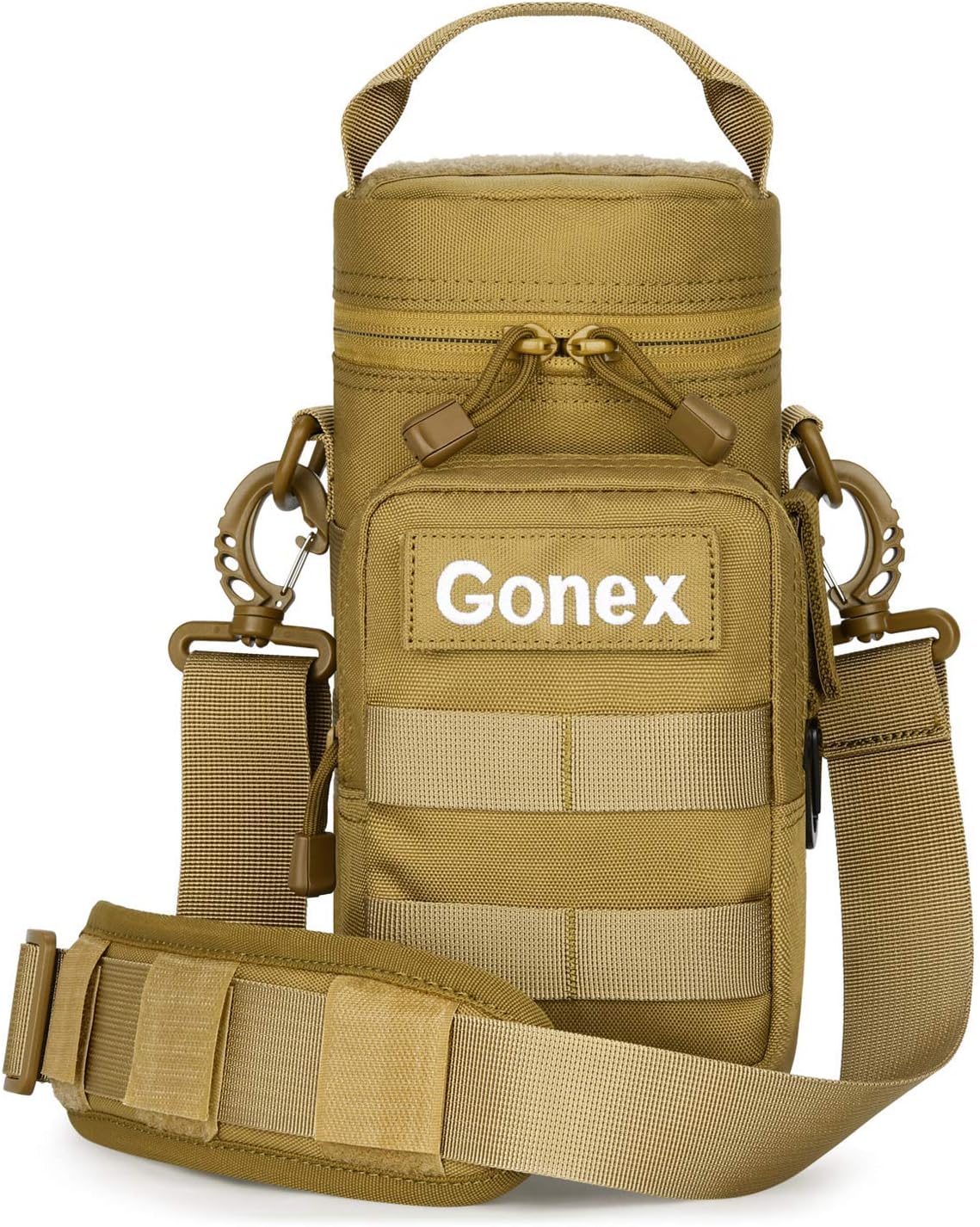 Gonex Upgraded MOLLE Water Bottle Pouch, Tactical Military Bottle Holder Hydration Carrier Mesh Bottom with Belt for Backpack Camping Travel Outdoor Activities