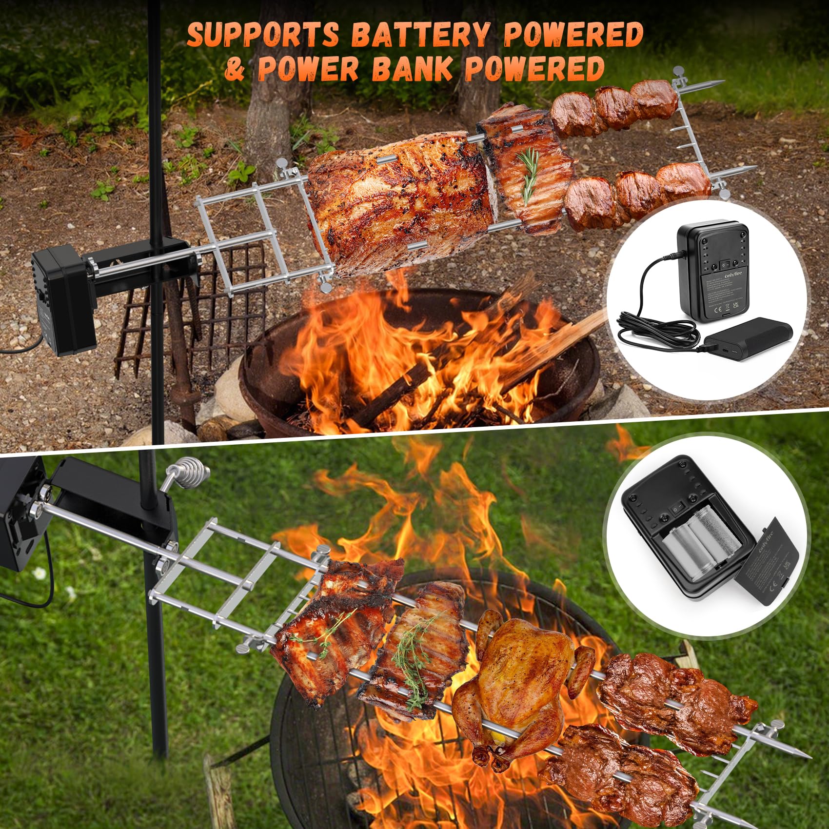 onlyfire Kit de parrilla asadora para barbacoa al aire libre