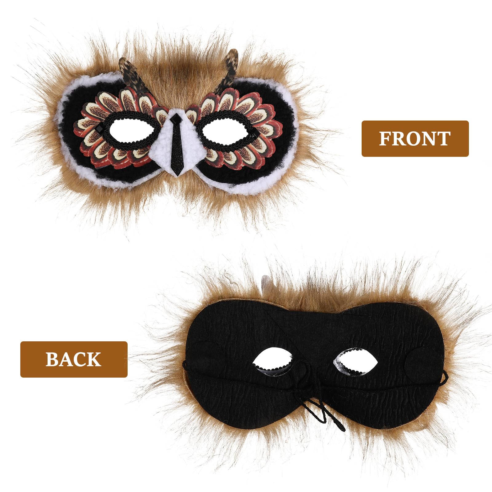 jojofuny Owl Mask Wing Costume Set for Kids: Cosplay Animal Wing and Bird Eye Masks Costume for Halloween Masquerade - Image 3