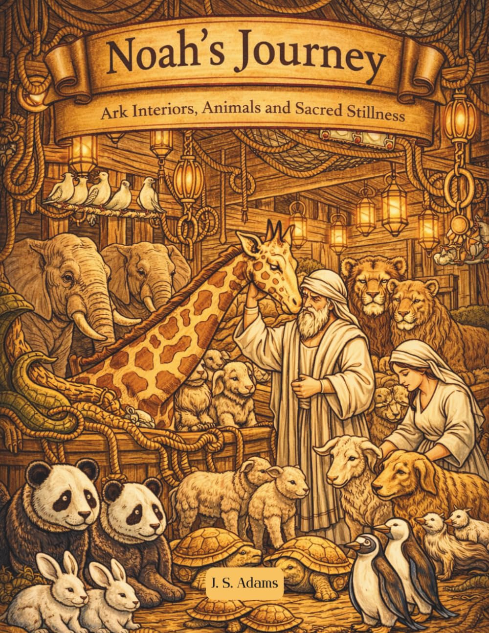 Noah's Journey Coloring Book: Ark Interiors, Animals and Sacred Stillness