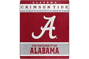 Northwest NCAA Polyester Raschel Throw, 50 X 60 Inches, Alabama Crimson Tide