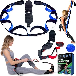 Fascia Stretcher Yoga Stretching Strap, Nylon Strap Exercise Band for Physical Therapy, Plantar Fasciitis, Calf, Foot, Leg Pain Relief, Achilles Tendonitis