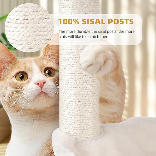 Miniatura 6 de YOUPET - Torre de árbol de cactus para gatos de 33.46 pulgadas con condominio para gatos y poste rascador para gatos de interior, muebles para gatos