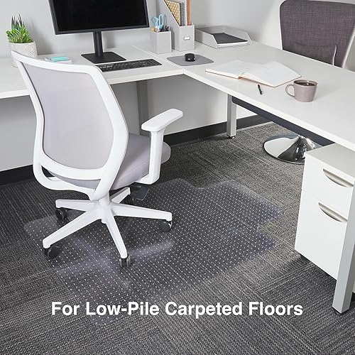 Miniatura 3 de Staples Tapete para silla de oficina, tapetes transparentes con labio, alfombras de pelo plano, cobertura extendida debajo del escritorio, 48 x 36