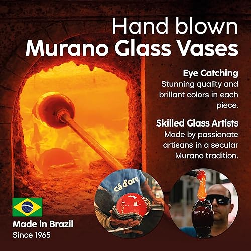 Miniatura 6 de Ca D Oro Par de Jarrones Pequeños de Vidrio Boho con Cañas AzulesVerdes Vidrio Arte Murano Soplado a Mano - Modelos N 23