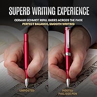 Vista 27 de Scriveiner Green Rollerball EDC Luxury Pen, Stunning Pocket Pen with Chrome Finish, Cool Writing Pen, Best Gift for Men & Women, German Schmidt