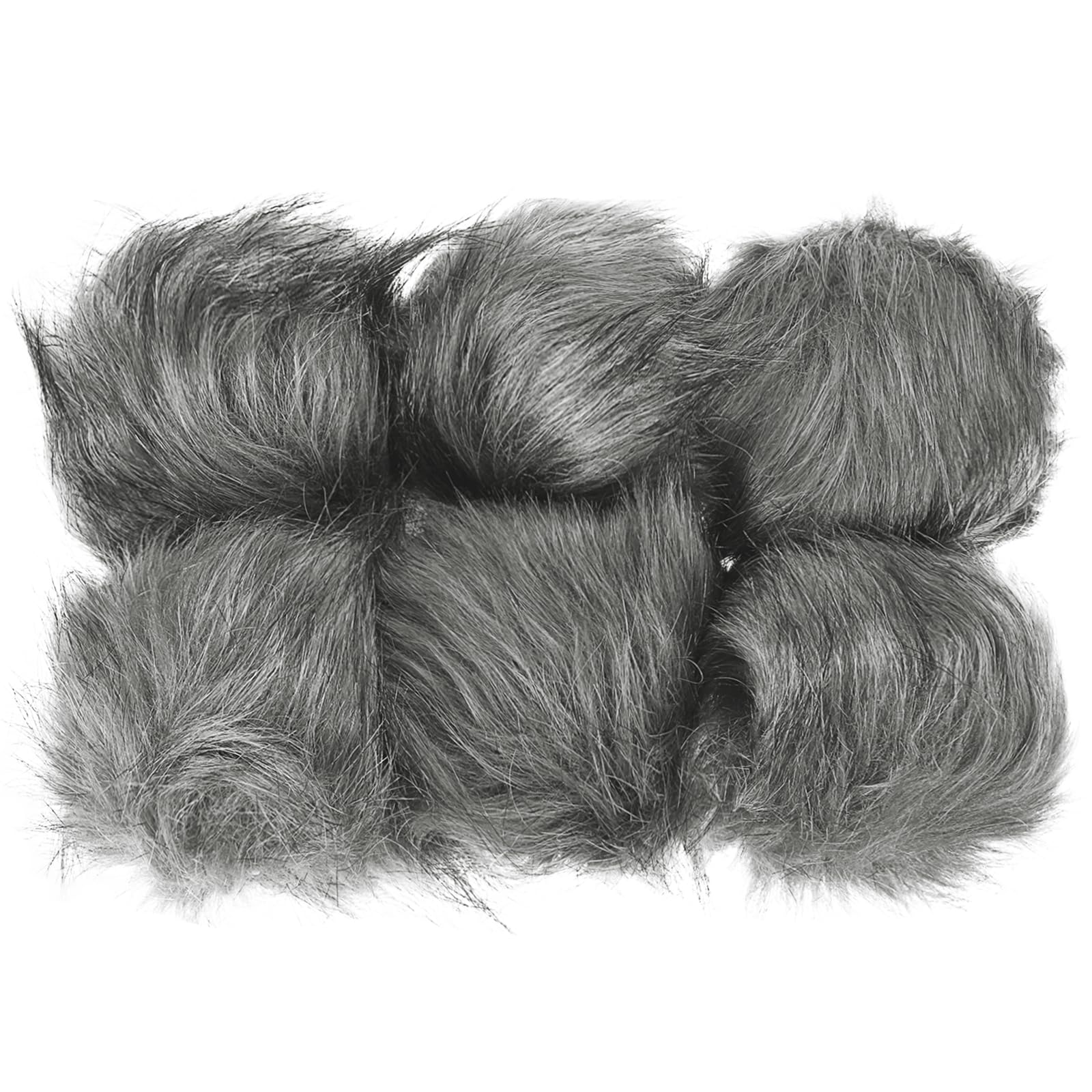 PATIKIL Faux Fur Pom Poms for Hats 6 Pcs Fluffy Soft Fur Poms Balls with Elastic Loop for Keychain Knitting Hats DIY Scarves Gloves Bag Christmas