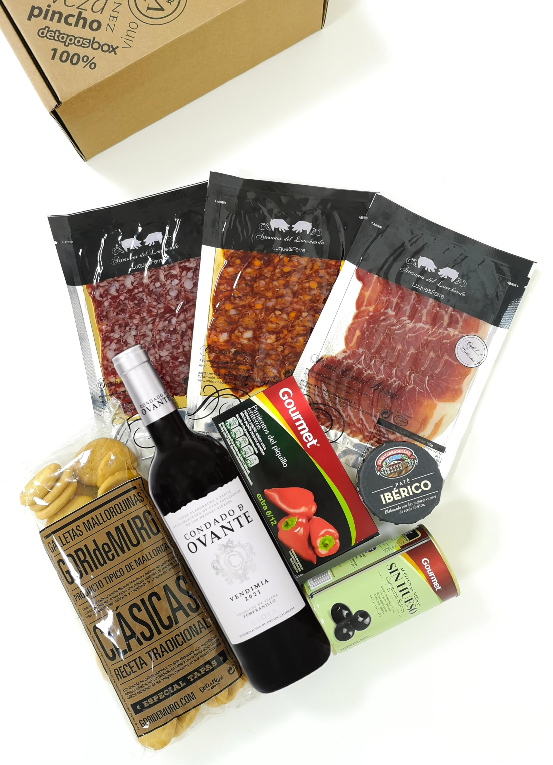 Geschenkbox mit Crackern aus Mallorca, detapasbox Mallorca. Geschenk mit spanischen Spezialitäten