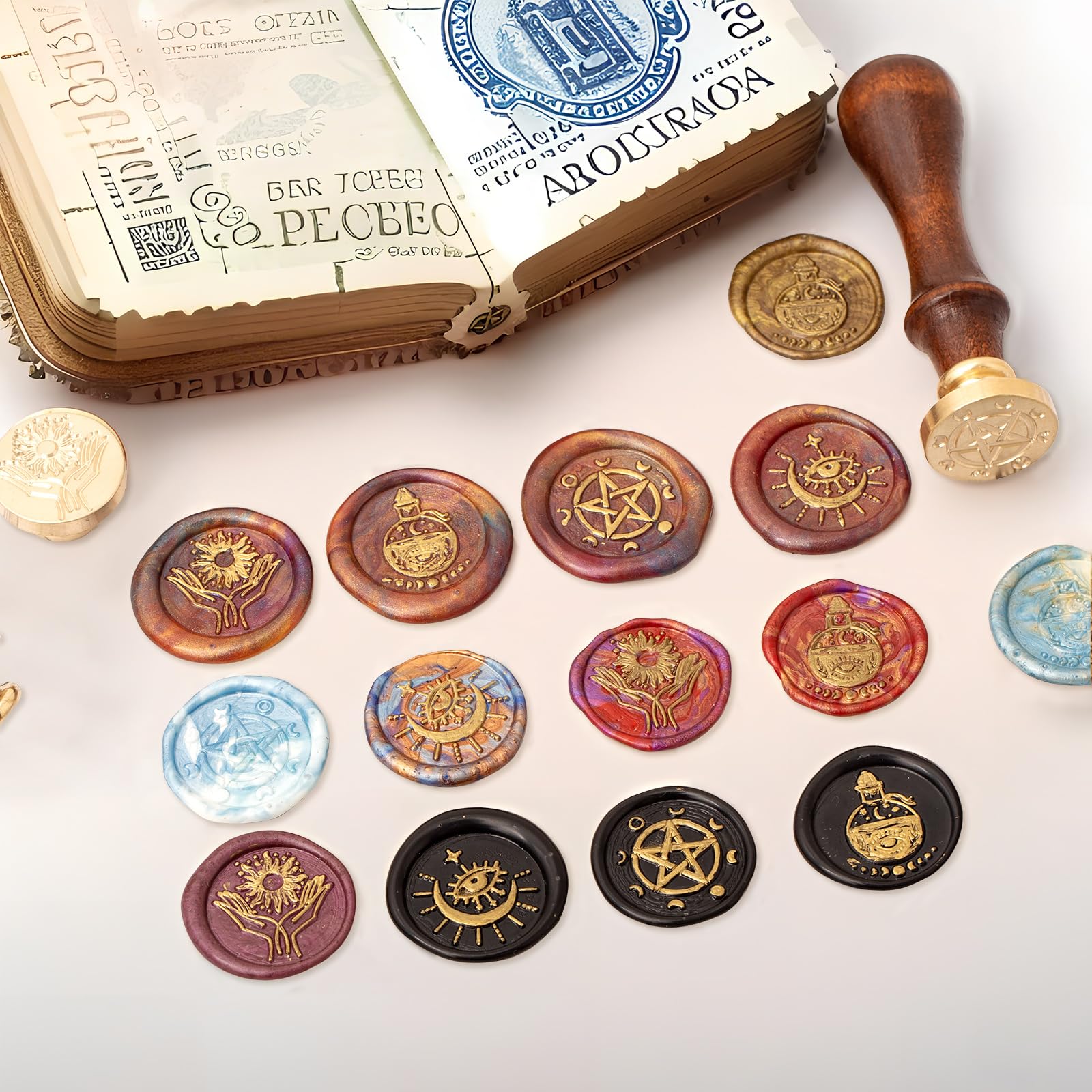 Timbro di cera Wicca, Magia Sealing Stamper (frasi)