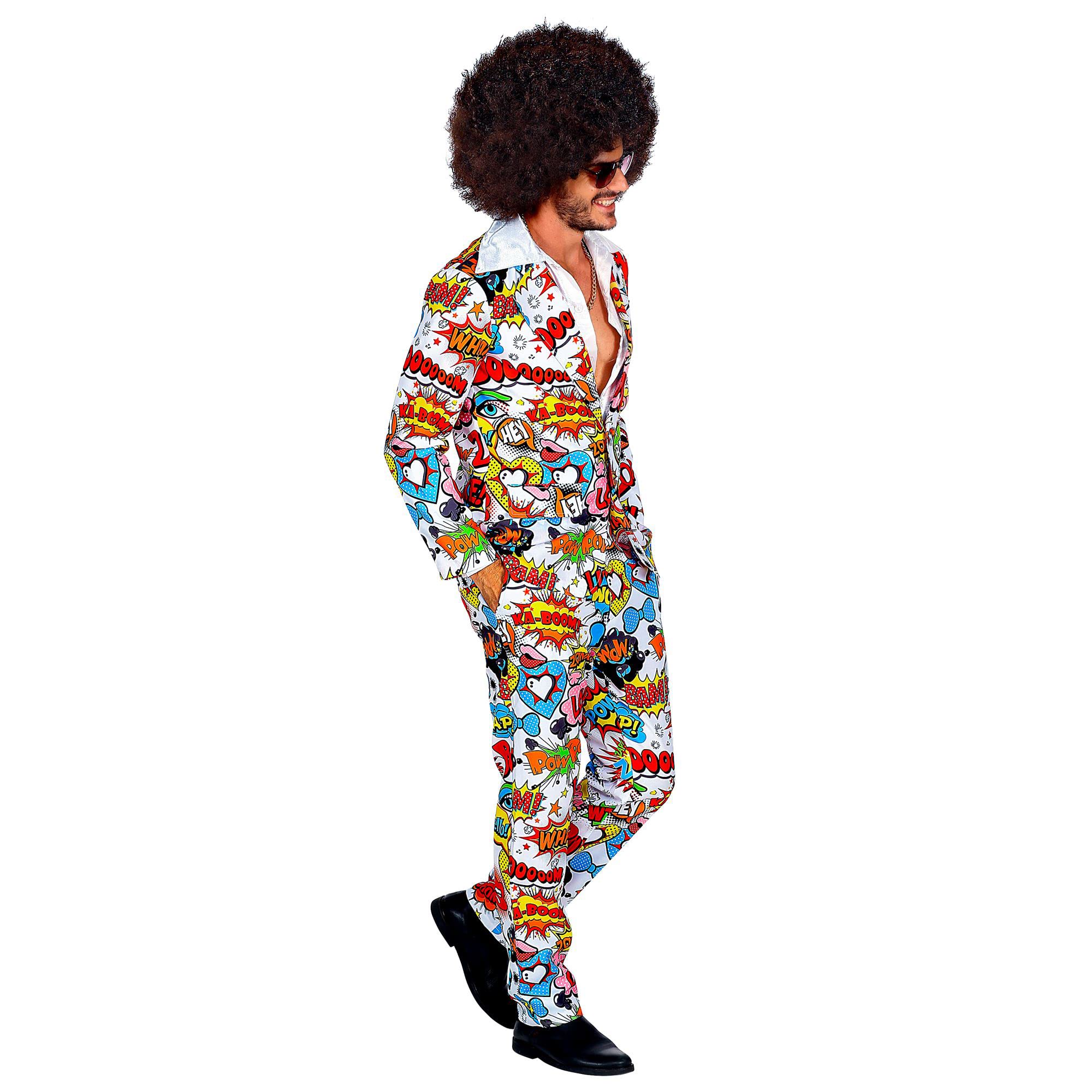 W WIDMANN MILANO Party Fashion - Abito da uomo anni '60 | Giacca retrò con pantaloni, look da fumetto, stile Pop Art, per Carnevale, feste a tema ed eventi anni '60