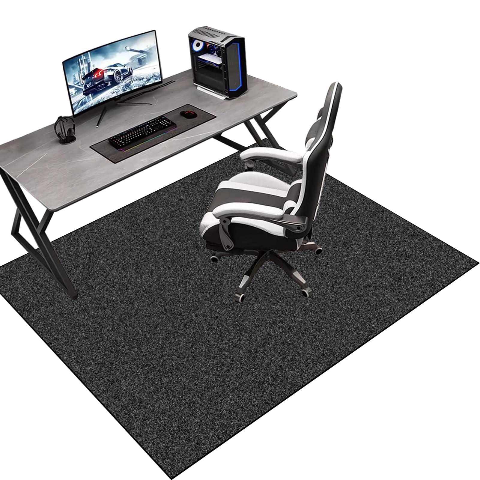 Computer Gaming Chair Mat | Office Chair Mat for Hard Floor | Desk Chair Mat | Floor Protector Mat | Carpet Protector Chair Mat for Office Home Hardwood Laminate Floor Rolling Chair 80 x 120 cm — image 1
