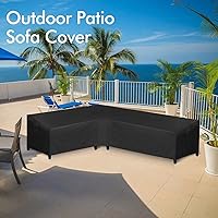 Vista 7 de WLEAFJ Funda de sofá modular para patio en forma de L, impermeable, de alta resistencia para exteriores con ventilación, con orientación a