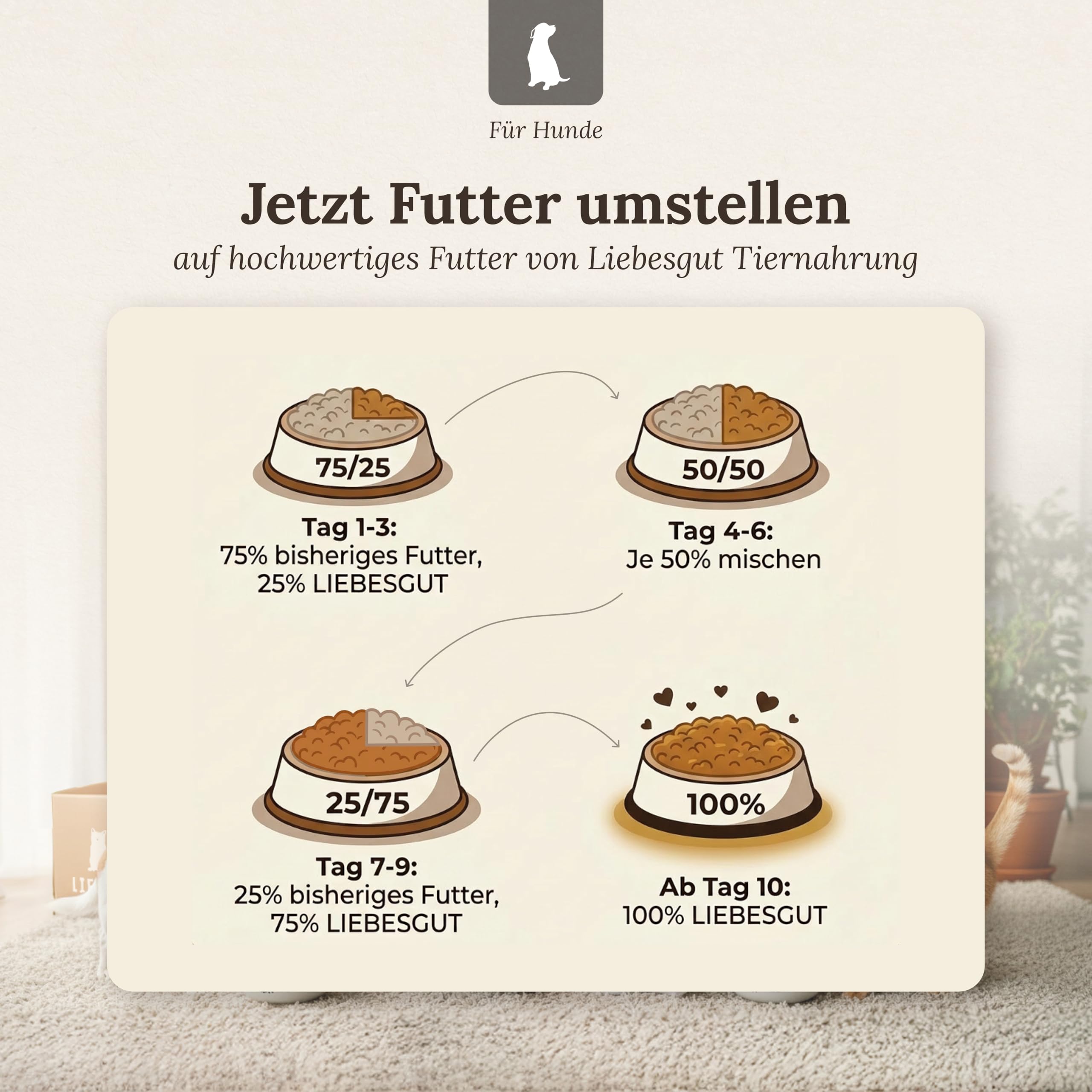 Bio Hundefutter Nass Hirsch mit Obst und Hirse, extra viel Fleisch, 6x800g, produziert in Bayern