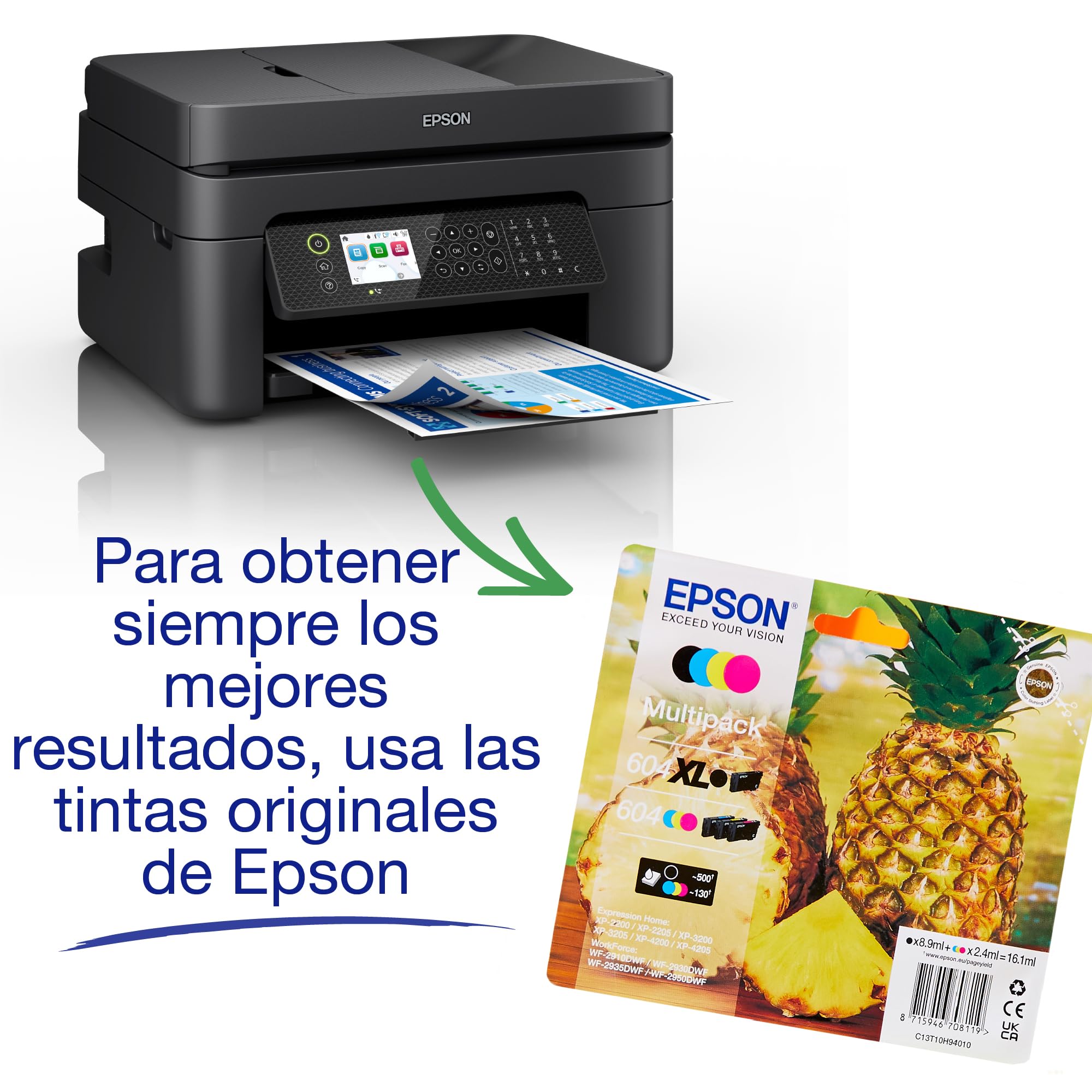 Epson Impresora de inyección de Tinta multifunción Workforce WF-2950DWF A4 con conectividad inalámbrica