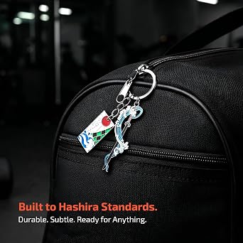 Demon Slayer Gifts, Anime Keychains with Sword & Charm Plate, Gift-Ready Packaging with Protective Case