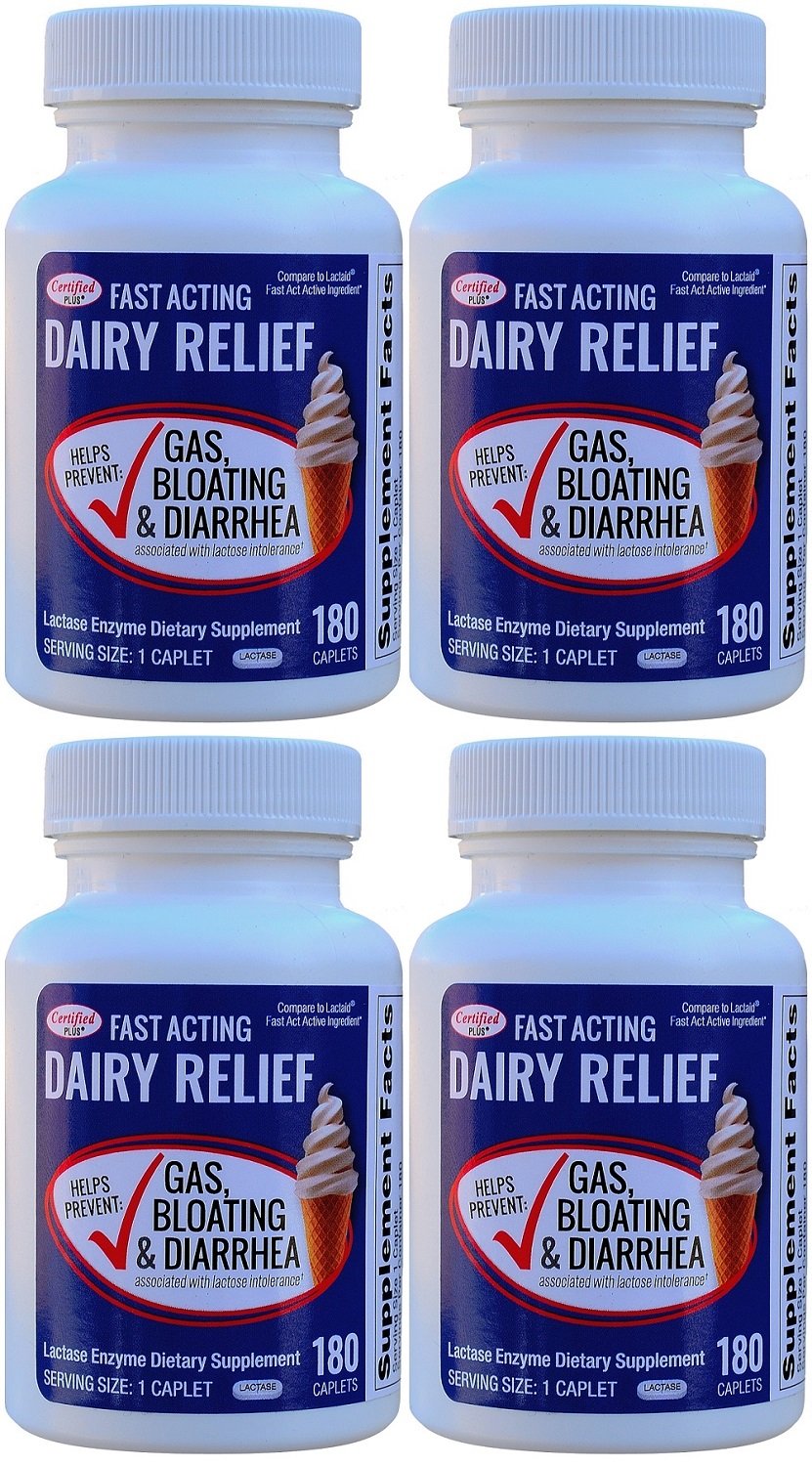 Dairy Relief Fast Acting Lactase Enzyme 9000 FCC 180 Caplets 1 Bottle — Amazon image 6