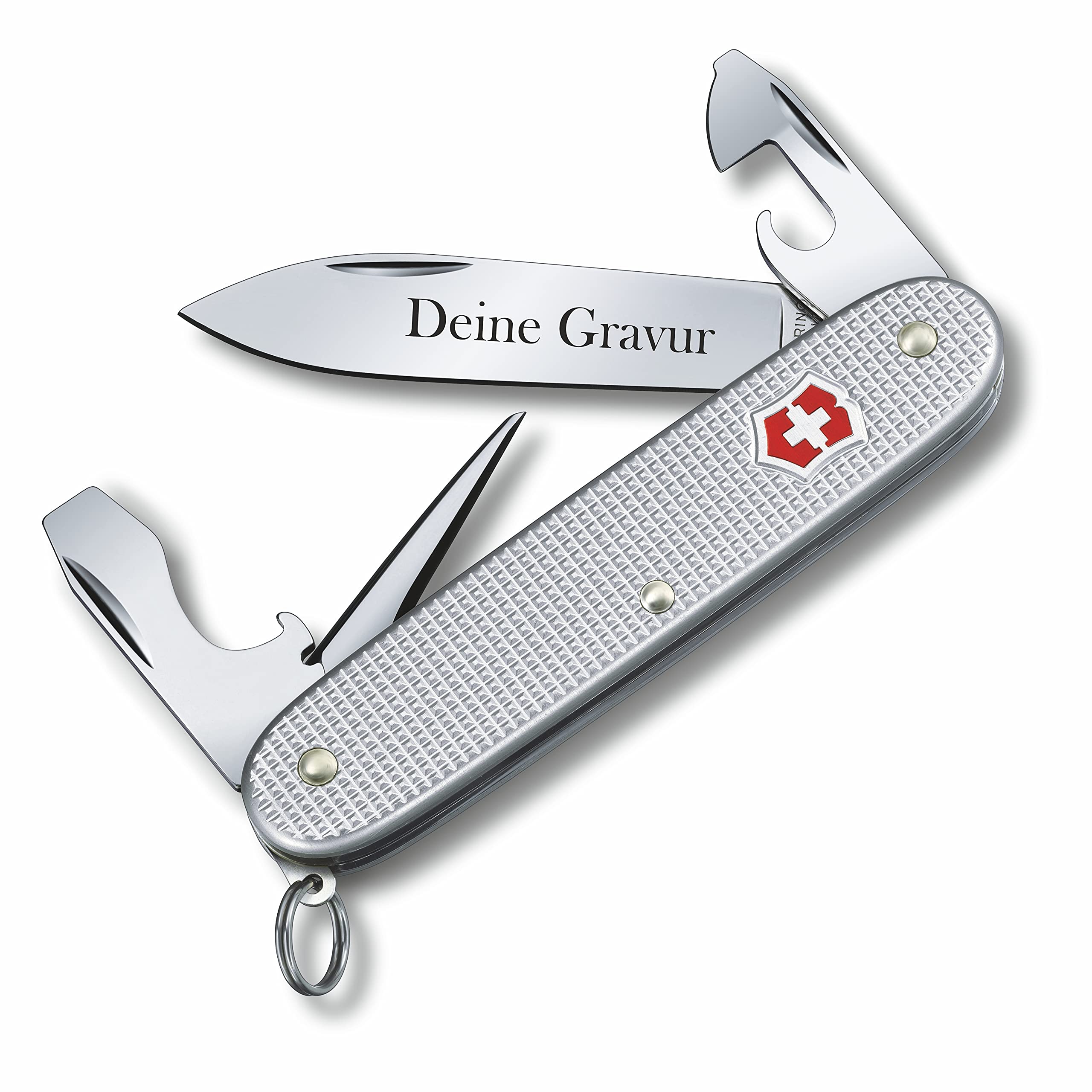 Victorinox Navaja Pioneer Alox Con Petición Grabado en La Hoja I Regalo Para Hombres Mujer I Para Cumpleaños I Suiza Navaja Personalizada Con 8 Funciones 0.8201.26
