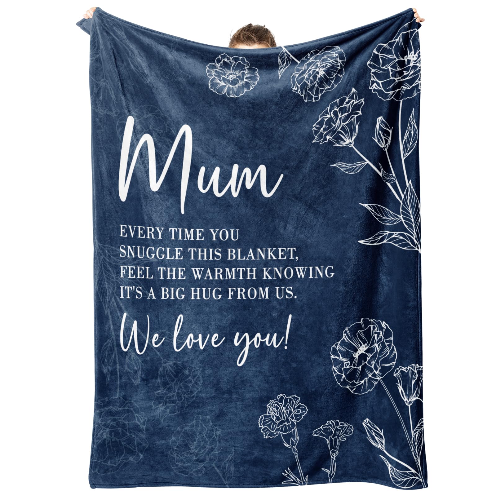 Couverture flanelle douce maman Niyewsor bleu 152x127 cm Noël