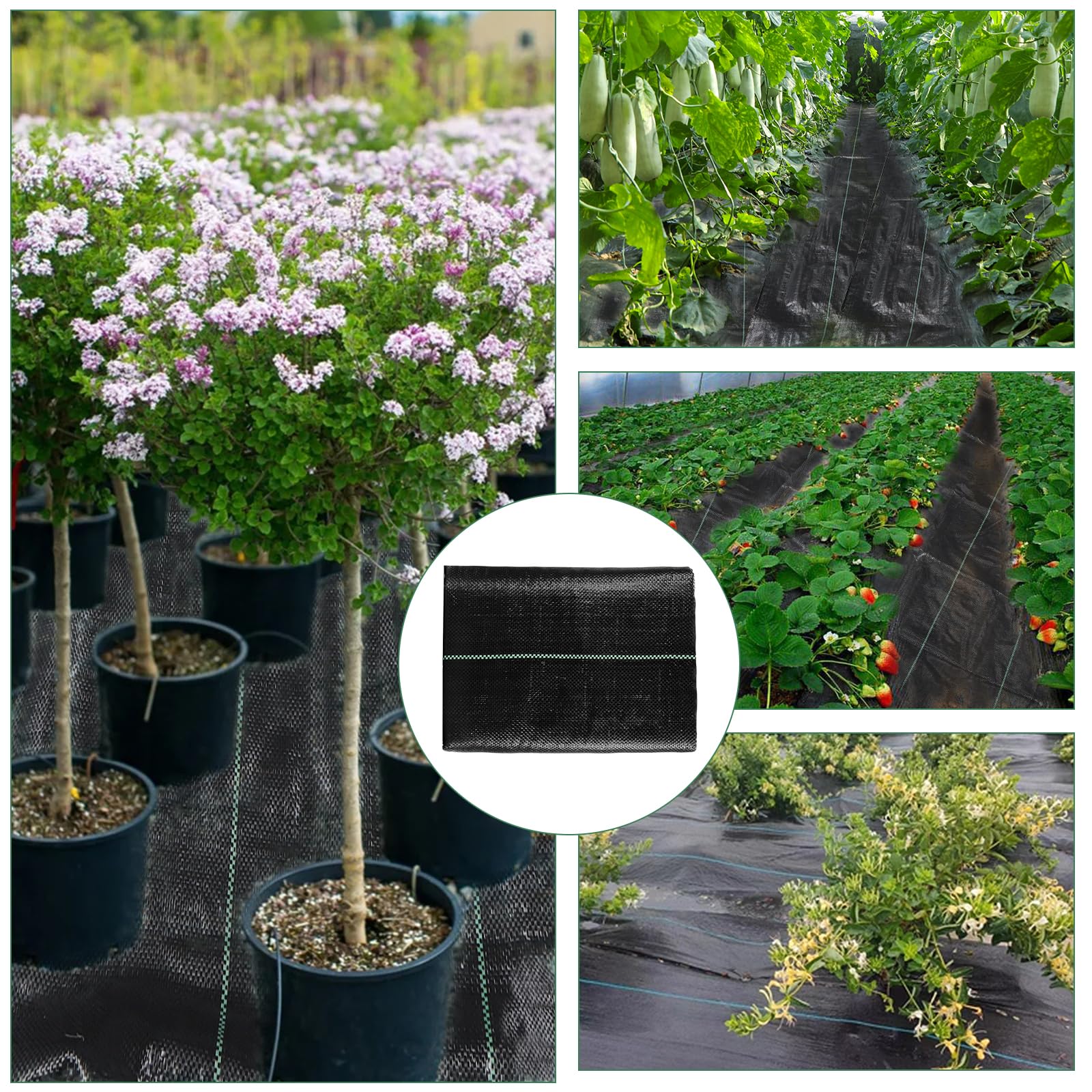 4 x 100FT Garden Weed Barrier Landscape Fabric Heavy Duty Weed Fabric Barrier Premium Garden Ground Cover Weed Control Mat with 30 U-Shaped Securing Pegs for Garden Farming Ground (4 x 50FT 2 Pack)