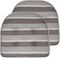 Vista 97 de Sweet Home Collection - Cojín de espuma viscoelástica para silla con capitoné, antideslizante, parte trasera de goma, en forma de U, 17 x 16 Gris