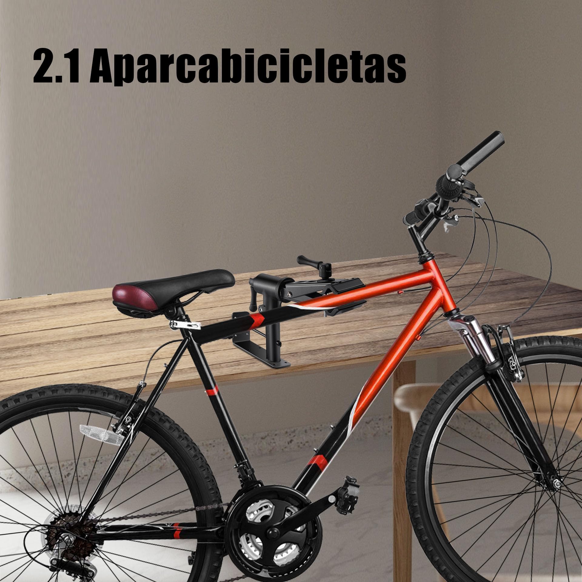 Mimoke Soporte de reparación de bicicletas 2 en 1, montaje estable de pared y banco de trabajo, construcción de acero al carbono ajustable, construcción ligera, capacidad de carga de hasta 40 kg para