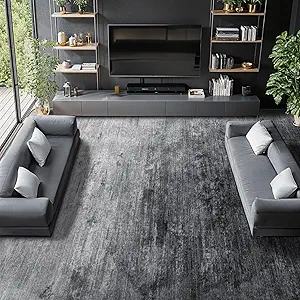 Washable Rug 8x10 Area Rugs for Living Room - Stain Resistant Non-Slip Backing Boho Rug for Bedroom,Durable & Ultra-Thin Vintage Large Area Rug(8x10,Gray)