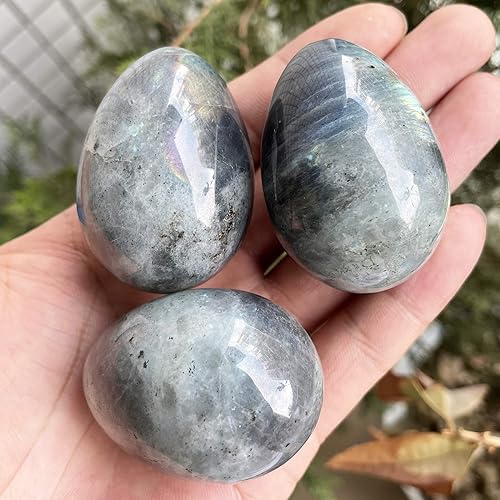 Miniatura 6 de favoramulet Huevo de piedra pulida para el día de Pascua, palmabolsillopreocupación Enegry cristal curativo, figura de esfera Fengshui, jade verde,