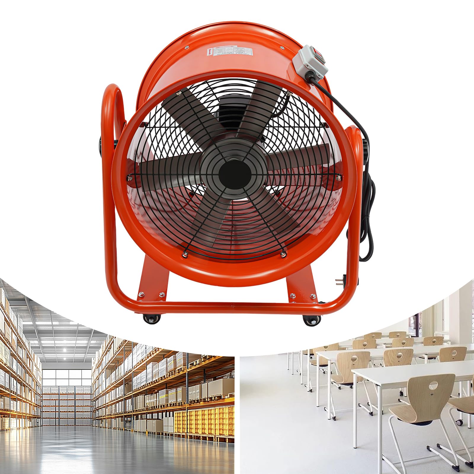 Industrielüfter Tragbarer Industrieventilator Einstellbarer Winkel Einwegventil Design Geeignet Axialgebläse 15000m³/h Luftmenge