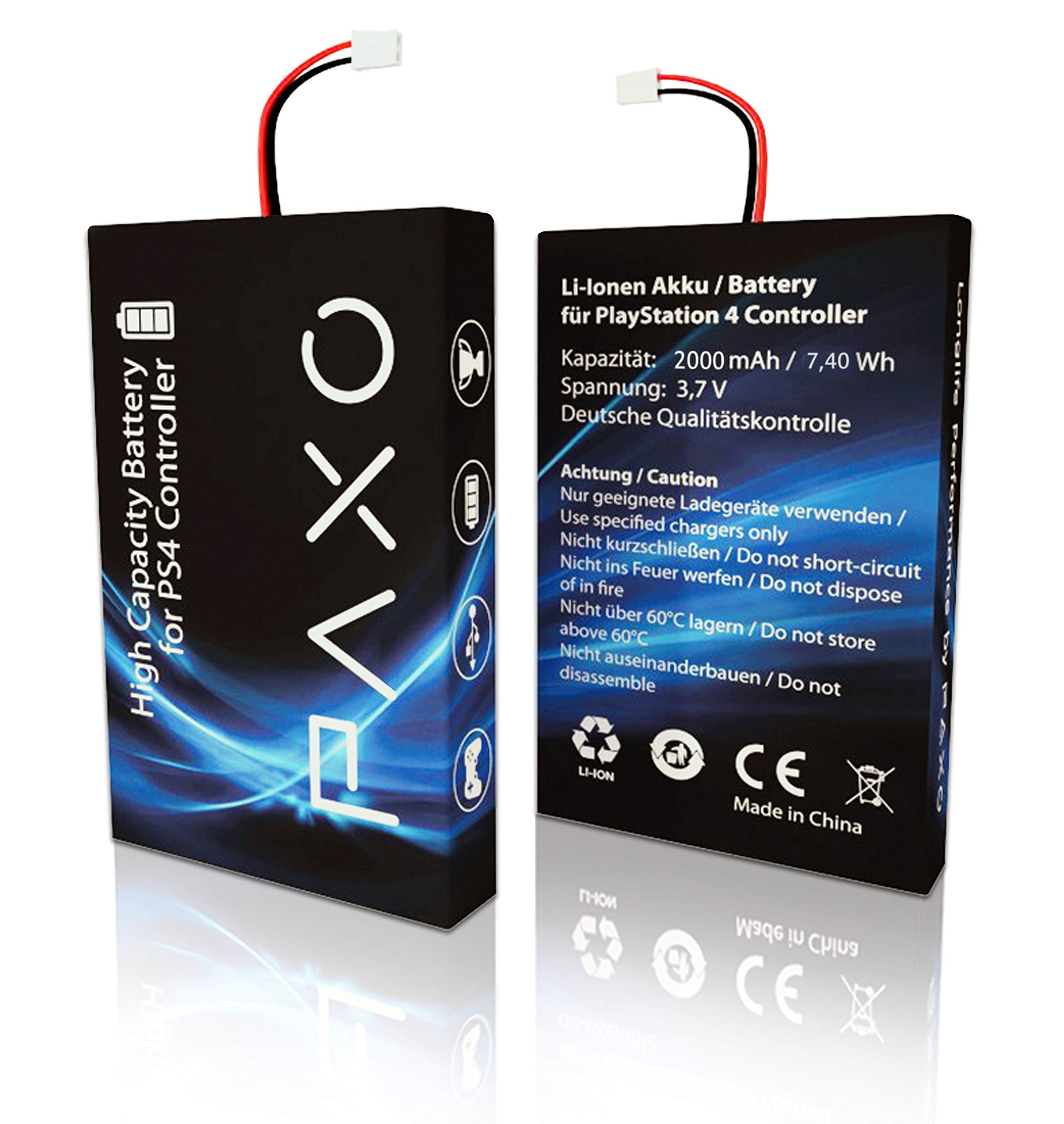 Wysokowydajna bateria litowo-jonowa 7400mWh 2000mAh kompatybilna z kontrolerem SONY PS4, 100% wieksza wytrzymalosc, tuning kontrolera PS4 | z narzedziem i instrukcjami wideo