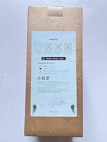 Miniatura 9 de NymphFable Copa de vino pintada a mano feliz cumpleaños pintada artesanalmente 15oz regalo personalizado para cumpleaños