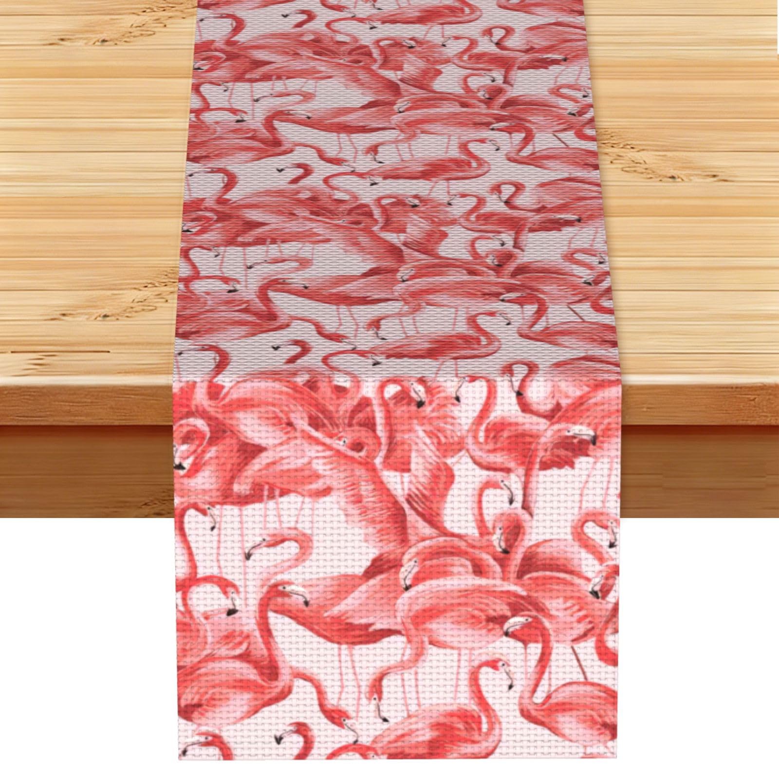 Flamingo Multi Purpose Table Runner for Home Decor, Printed Table Cloth for Kitchen Table, Countertops & Dining Area