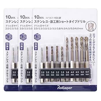 Amazon.co.jp: ROGAPER六角軸 3pack ステンレス・鉄用 ショート