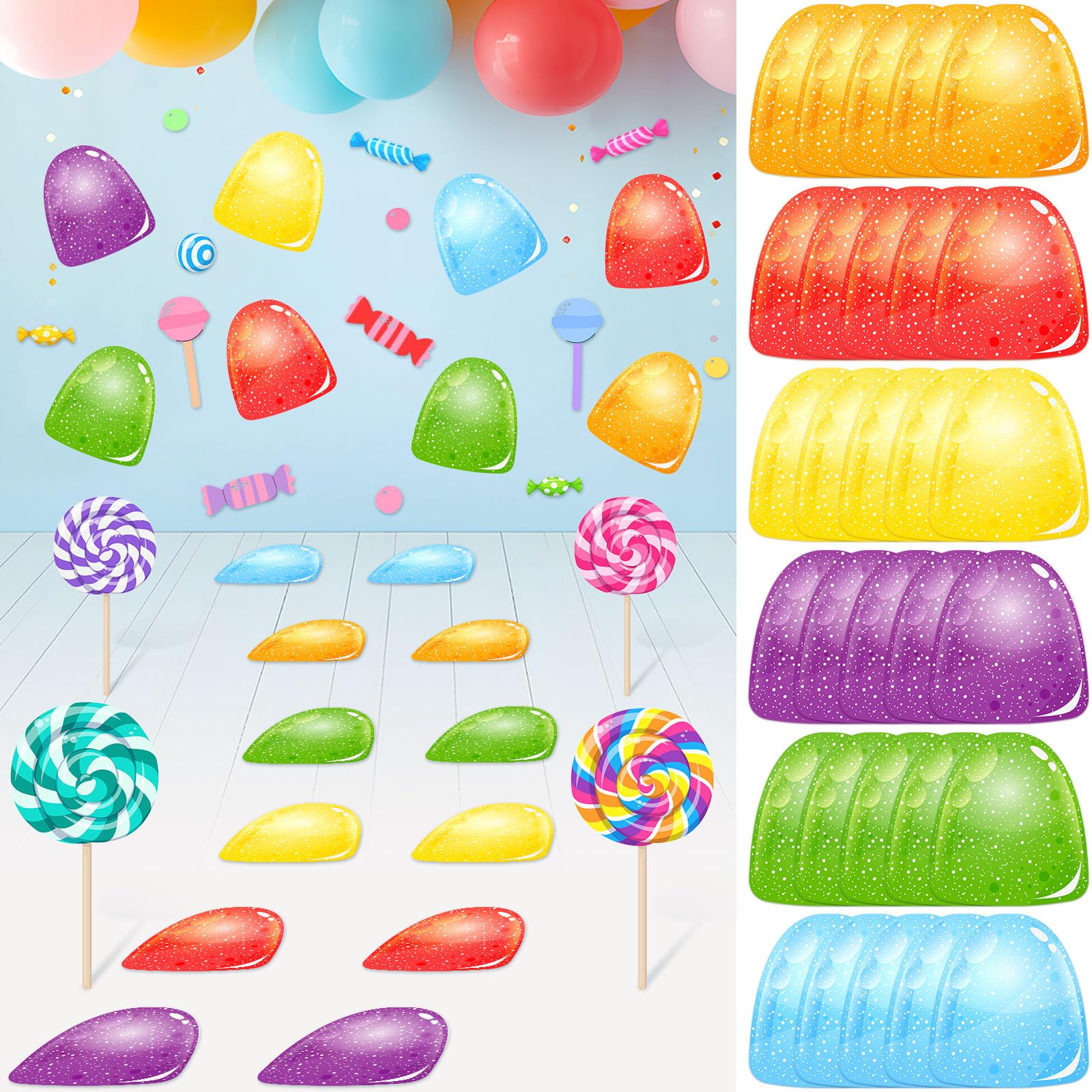 Photo 1 of Spakon 30 Pcs Candy Theme Floor Decals