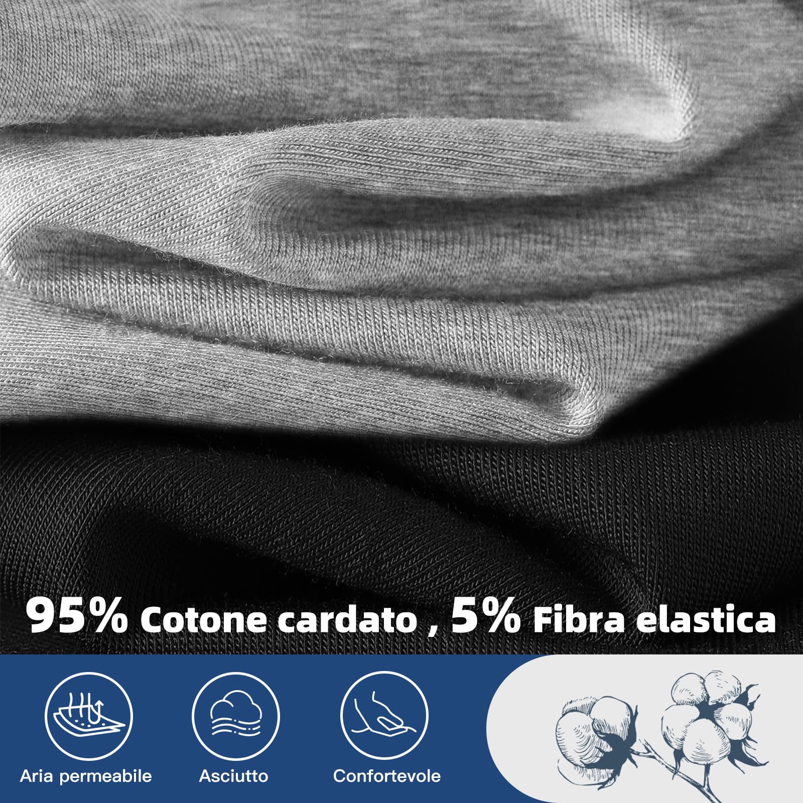 Fullluwaa Boxer Uomo (Pacco da 8) Mutande Uomo Cotone, Aderenti e Confortevoli, Elasticizzato