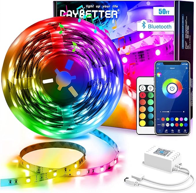 DAYBETTER Led Strip Lights 50ft Smart Light Strips with App