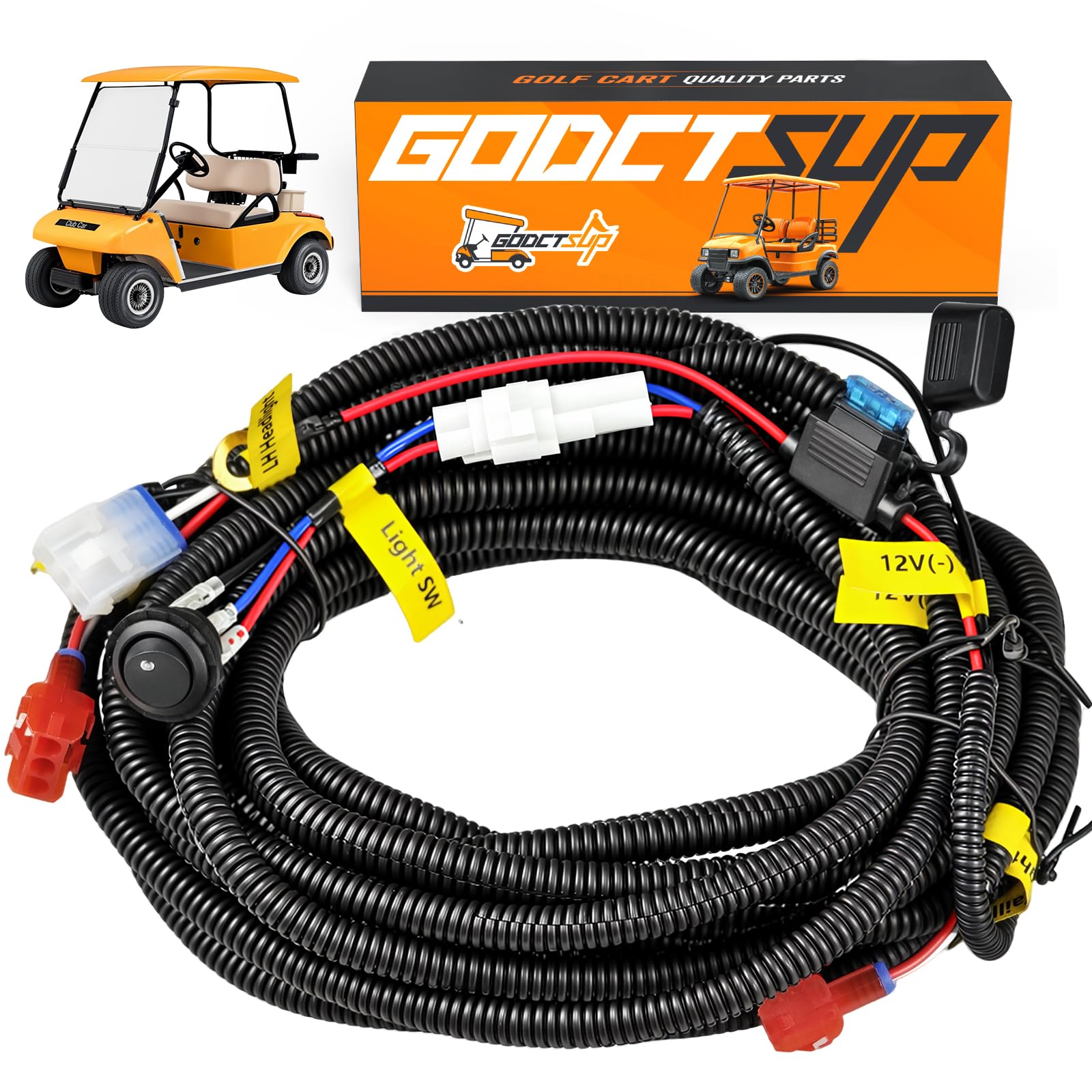 Amazon.com : GODCTSUP Upgrade Golf Cart Light Wire Harness for